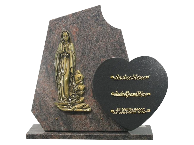 Plaque 94 en Himalaya avec bronze vierge et cœur noir