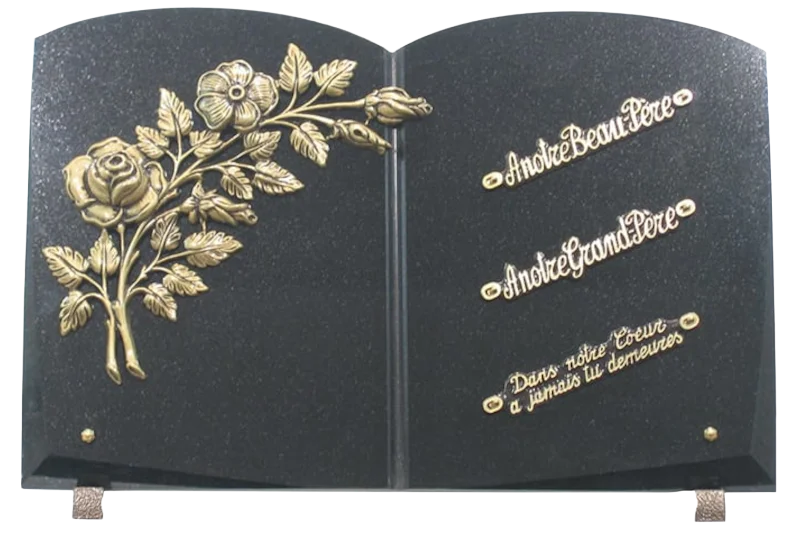 Plaque 191 en livre couleur noir fin avec décor fleur