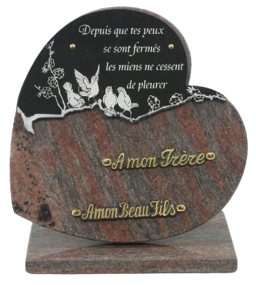 Plaque cœur rose d'Alva avec doublure fauvette 803.2 avec inters