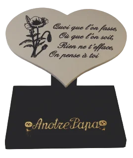 Plaque cœur en céramique blanche 807.2 avec inter bronze