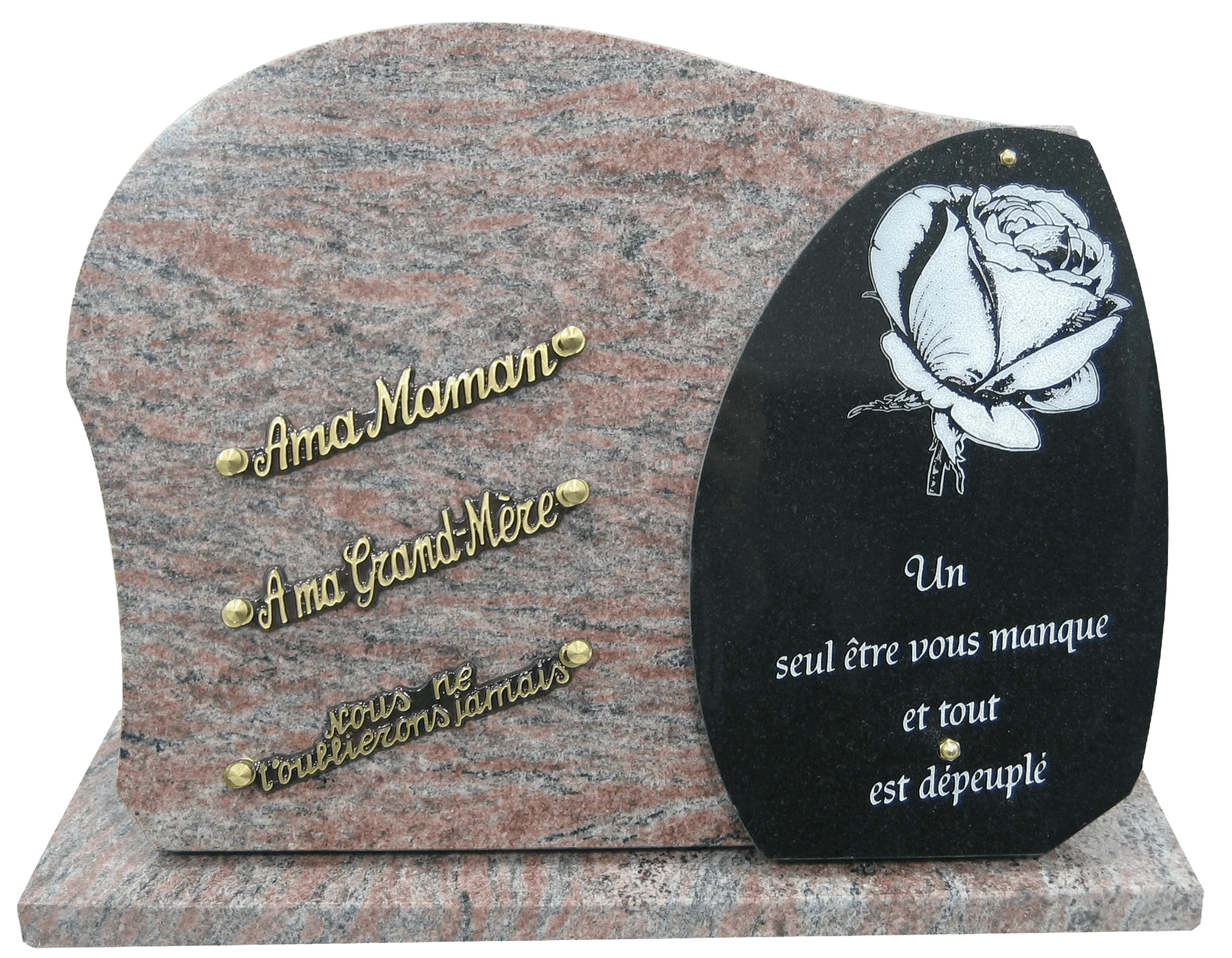 Plaque 27ROSE en Himalaya avec doublure noir fin et décor rose