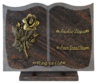 Plaque livre 130 Himalaya avec décor bronze d'une rose