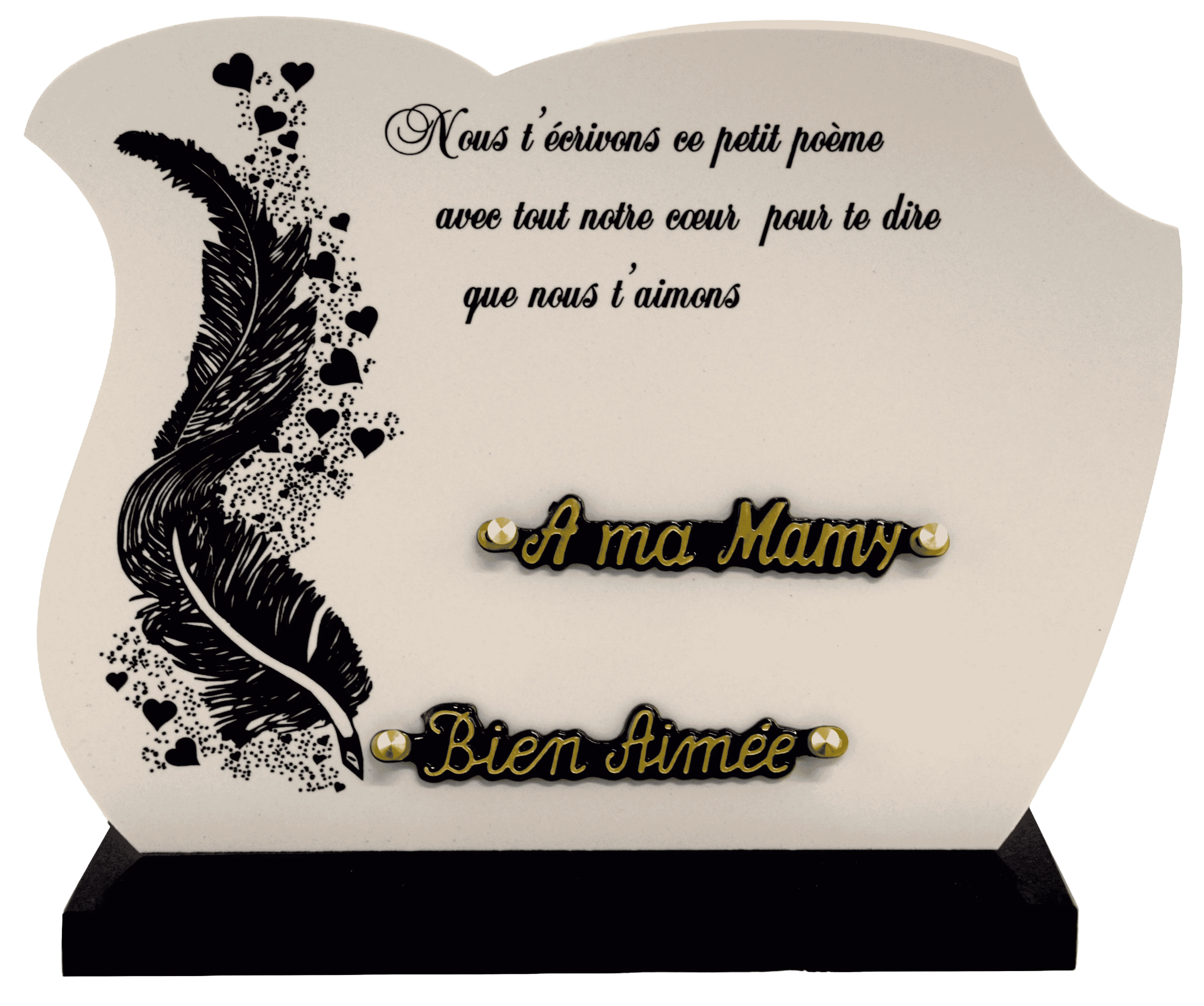 Plaque 2259 en céramique décor et texte gravés